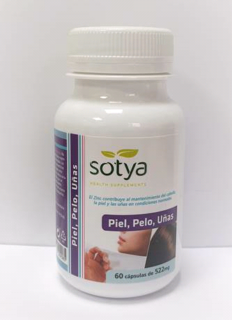 Jag Couture London Pelo Piel y Uñas 520 mg supplement capsules in a bottle, designed to support hair, skin, and nails health.