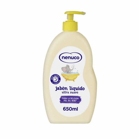 Jag Couture London Nenuco Liquid Soap 650ml, ultra-soft hair and body wash with gentle formula, shown in the image.
