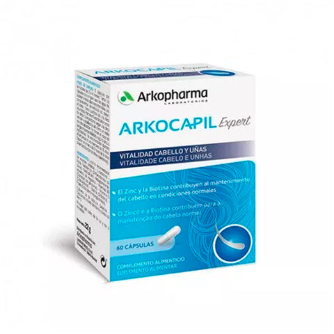 Arkocapil Expert 60 capsules by Arkopharma showing the supplement bottle with capsules in a natural setting.
