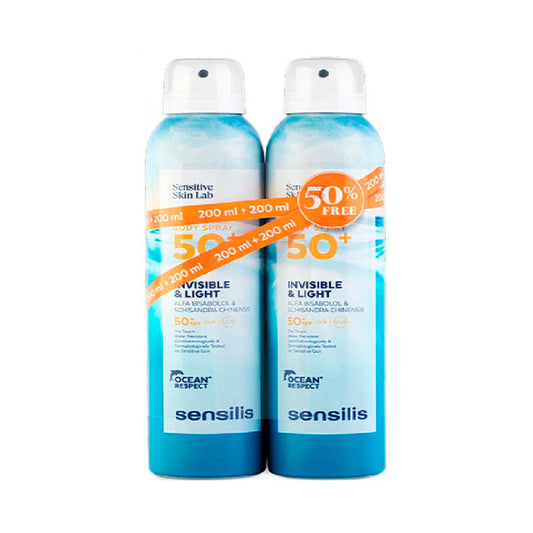 Sensilis Body Spray Invisible &amp; Light Spf50+ 2x200ml