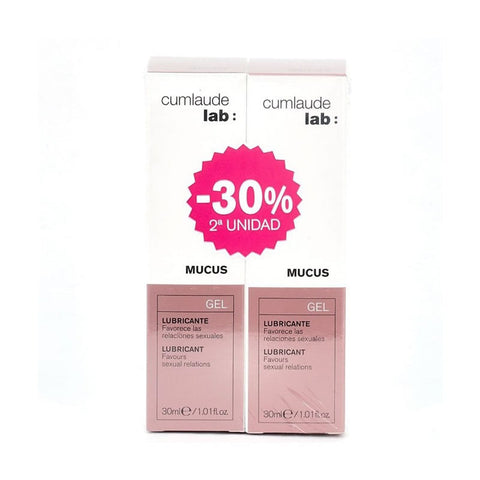Jag Couture London mucus lubricating gel in a 2x30ml pack, featuring clear gel with smooth texture for intimate use.
