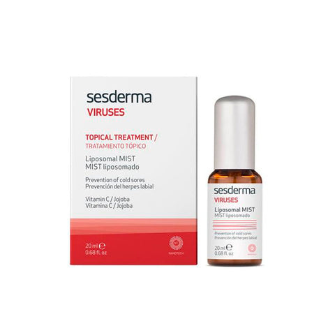 Sesderma Viruses topical treatment in a 20ml bottle, shown with a sleek design, from Jag Couture London New York.
