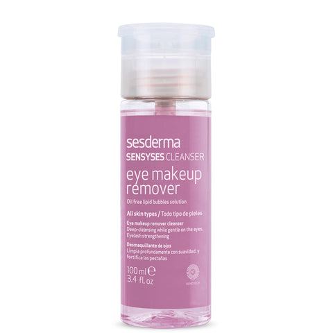 Sesderma Sensyses eye makeup remover in 100ml bottle, gentle formula for removing eye makeup, shown in the image.