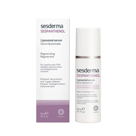Jag Couture London firming serum with sespanthenol by Sesderma, showcasing a sleek skincare bottle on a white background.