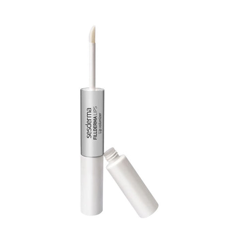 Sesderma Fillderma Lips Volumizer 2x6ml ampoules, featuring a clear gel formula for lip enhancement and hydration.