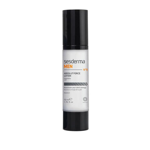 Sesderma Men revitalizing face lotion in 50ml bottle, featuring smooth texture and branding, designed for men's skincare.