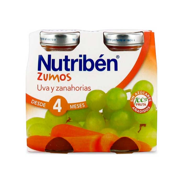 Nutribén Grape and Carrot Juice 2x130ml Jag Couture London - New York
