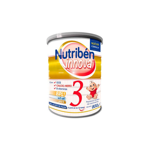 Nutriben Nutribén Innova 3 infant formula in 800g packaging, with a label showing product details and branding.