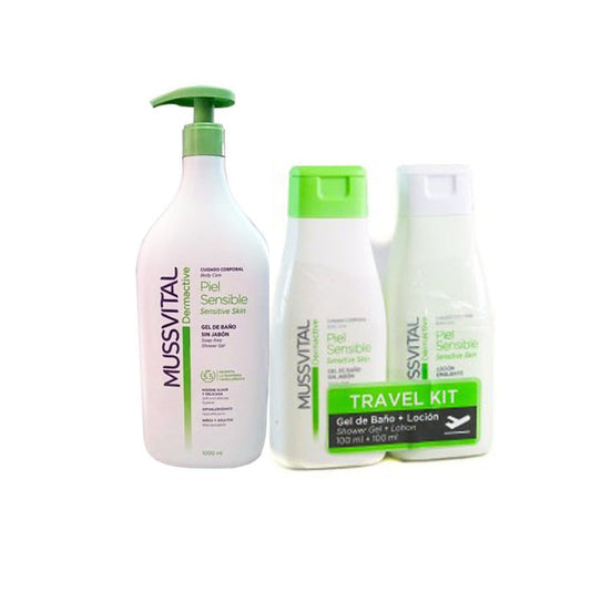 Mussvital Essentials Shower Gel Sensitive Skin 1000ml Set 3 Pieces Jag Couture London - New York