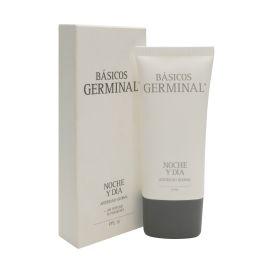 Jag Couture London Germinal Basic Night and Day global anti-aging cream, 50ml, in a sleek jar with a white and gold design.