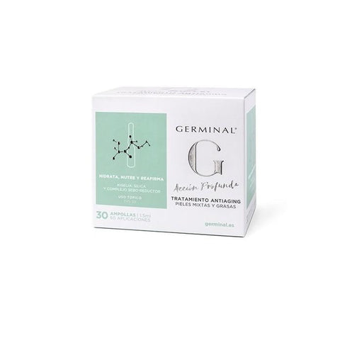 Jag Couture London anti-aging deep action treatment with 30 blister packs for mixed skin and fats, designed to reduce signs of aging.