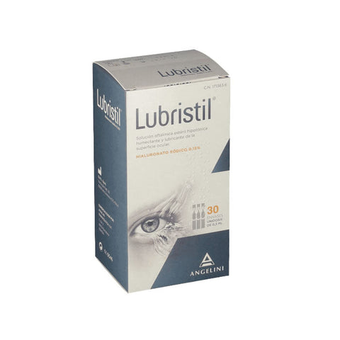 Box of Lubristil 30 single-dose packages by Jag Couture London - New York, showing individual vials for skincare or medical use.