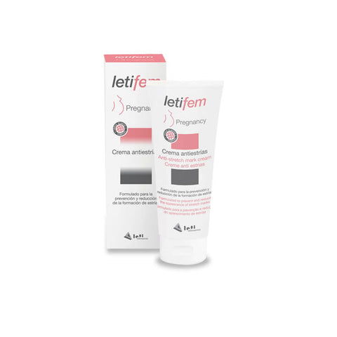 Jag Couture London Letifem Pregnancy Anti-Stretch Mark Cream 200ml tube, creamy texture, designed for pregnancy skin care.