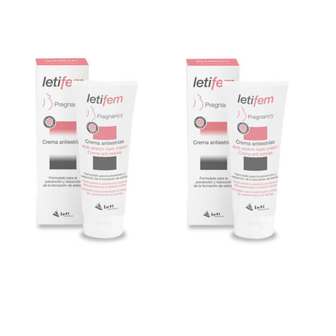 Jag Couture London New York Letifem Pregnancy Anti-Stretch Mark Cream bottles, 2x200ml, with moisturizing and soothing formula