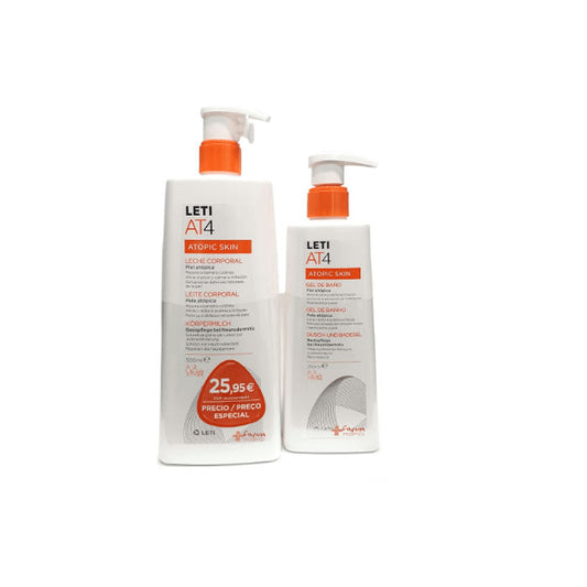 Leti At4 Atopic Skin Body Milk 500ml + Gel At4 250ml Jag Couture London - New York