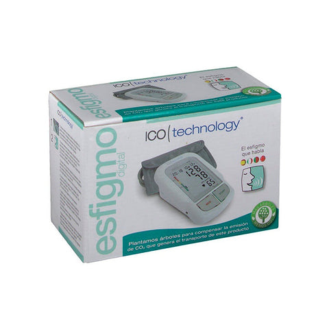 Jag Couture London digital talking wrist blood pressure monitor displaying its screen and cuff in a sleek design.