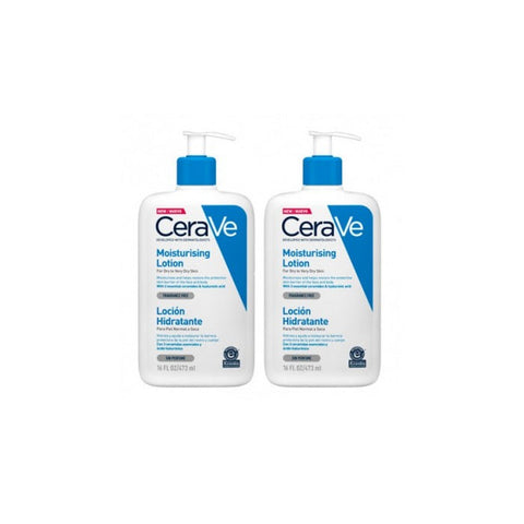 Jag Couture London - New York Cerave Moisturising Lotion 2x473ml bottles, smooth, hydrating skincare lotion with pump dispensers.