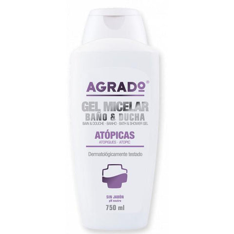 Jag Couture London New York Agrado Gel Micelar for Atopic Skin, 750ml bottle, gentle cleansing for sensitive skin.