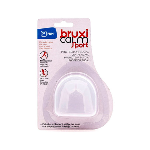 Jag Couture London - New York Prim Bruxicalm Sport Mouthguard 1U, clear, molded mouthguard for athletic protection, shown in close-up.