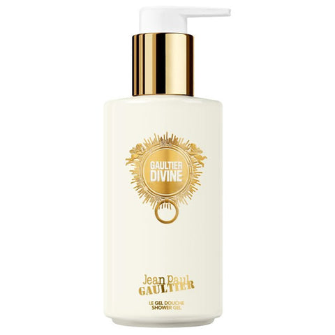 Jean Paul Gaultier Divine Shower Gel 200ml bottle with elegant branding and floral design, displayed on a neutral background.