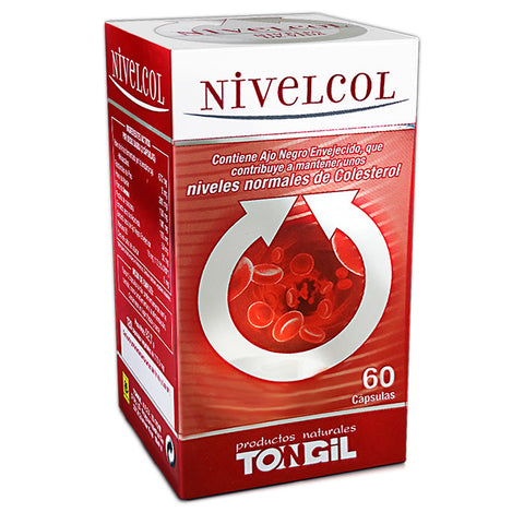 Tongil Nivelcol 60 capsules by Jag Couture London - New York, showing the supplement bottle with label details.