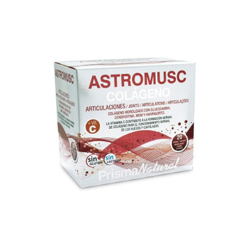 Prisma Natural Astromusc Collagen supplement sachets by Jag Couture London-New York, featuring 20 easy-to-use collagen sachets.