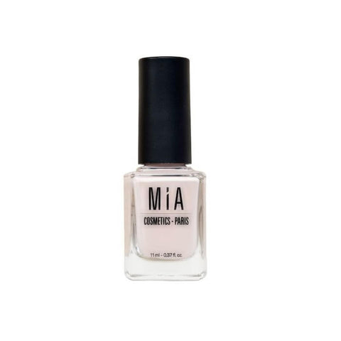 Jag Couture London New York Mía Cosmetics Sand Storm nail polish bottle with textured lavender-colored cap and label.