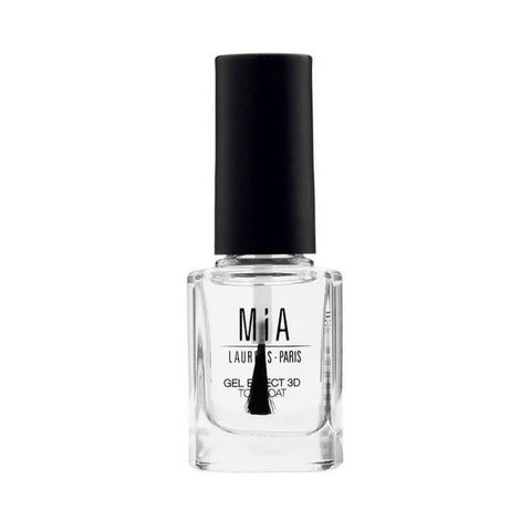 Jag Couture London New York Mía Cosmetics Gel Effect 3D nail polish bottle with vibrant pink color and glossy finish.