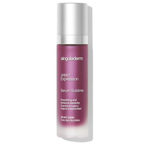 Singuladerm Xpert Expression Serum Sublime in a 50ml bottle, showcasing the sleek packaging and product label.