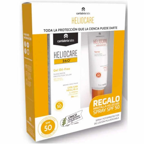 Heliocare 360º Oil-Free Gel SPF50 from Jag Couture London, 50ml, with a free gift, shown in the product image.