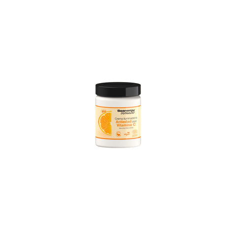 Seanergy Nature-Vegan Vitamin C hydrating cream in a 300ml jar, designed for nourishing and brightening skin.
