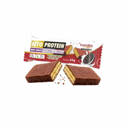 Keto protein snack cookies in Choco and Cookies & Cream flavor by Jag Couture London New York, 35g packet.