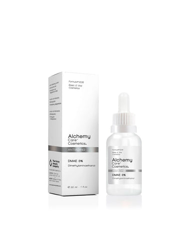 Jag Couture London Dmae 3 Anti-Aging Serum in 30ml bottle, featuring clear packaging and dropper applicator.