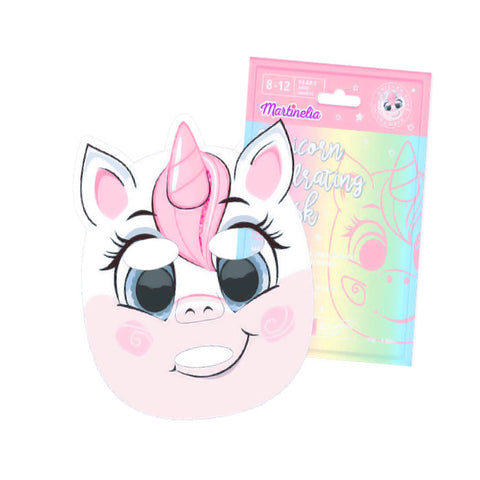 Martinelia Unicorn Hydrating Mask by Jag Couture London, featuring a colorful unicorn design, in a single skincare mask unit.