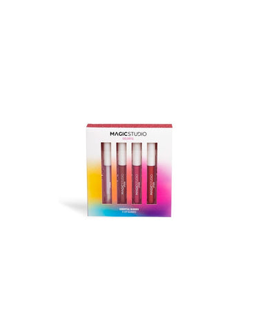 Colorful essential glosses set by Jag Couture London - New York, featuring vibrant, glossy lip products in a stylish collection.