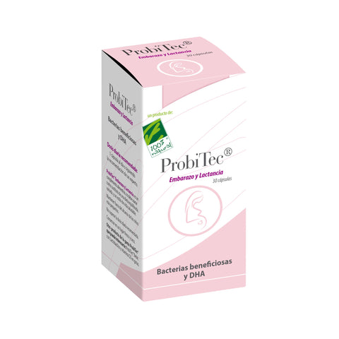 Jag Couture London 100% Natura Probitec Eyl 30 capsules, natural supplement bottle with capsules in a sleek container.