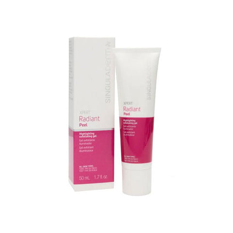 Jag Couture London New York Singuladerm Xpert Radiant Peel 50ml skincare product bottle with label visible.