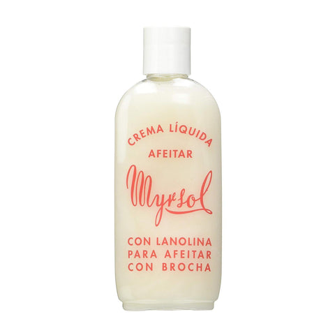 Eurostil Myrsol Crema Liquida Afeitar con lanolina, 200ml, smooth shaving cream with lanolin for a close shave.