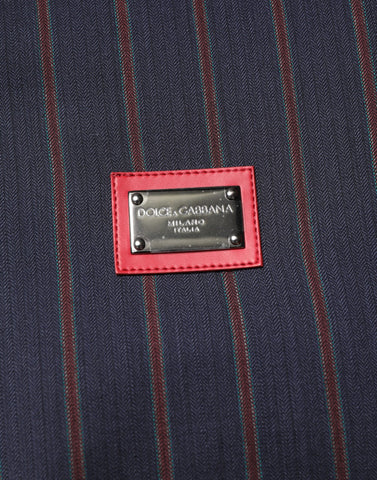 Blue Red Striped Logo Plaque Full Zip Jacket