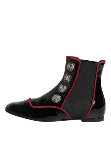 Black Jackie Buttoned Chelsea Boots Shoes