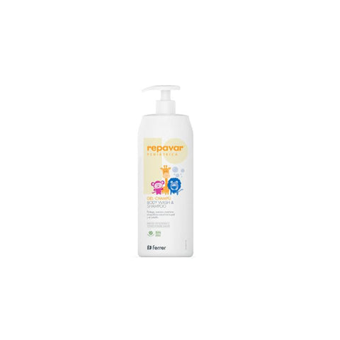 Repavar Pediátrica Gel Shampoo in 750ml bottle, featuring gentle formula for children's scalp, by Jag Couture London - New York.
