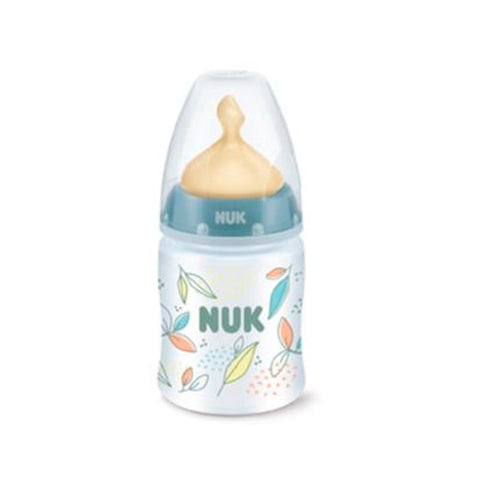 Nuk baby bottle 150ml for 0-6 months by Jag Couture London - New York, clear plastic bottle with measurement markings and nipple