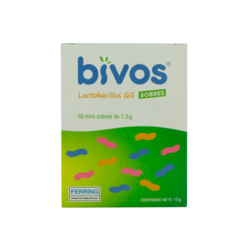 Bivos Probiotic Sachets by Jag Couture London - New York, showing 10 individual sachets with colorful packaging.