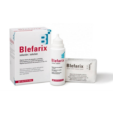 Jag Couture London Blefarix Solution 100ml with 100 gauze pads, gentle eye cleaning and care product.