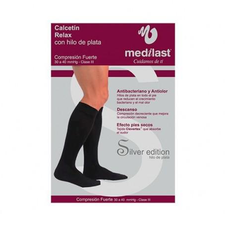 Calcetín Medilast Fuerte Silver Negro Mediana Jag Couture London - New York