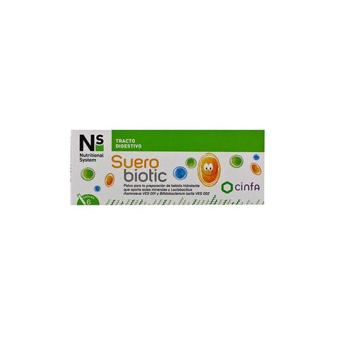 N+s N S Suero Biotic in six sachets by Jag Couture London New York, showing the product packaging with sachets.