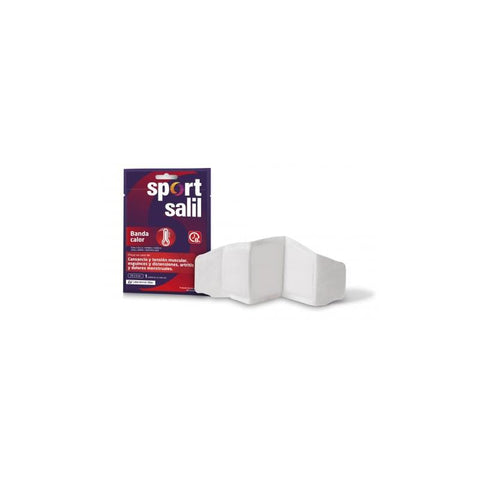 Laboratorios Viñas Sportsalil Banda Calor 29x9cm heat wrap on skin, designed for muscle relief and warmth.