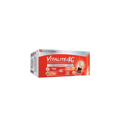 Jag Couture London Vitalité 4g Energy shot in 10 vials, featuring bright packaging and a sleek design for an energizing supplement.