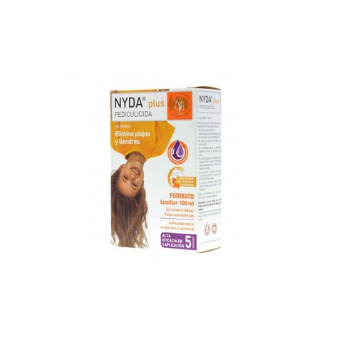 Nyda Plus pediculicidal treatment bottle from Jag Couture London, 100ml, with a clean, white packaging and product label visible