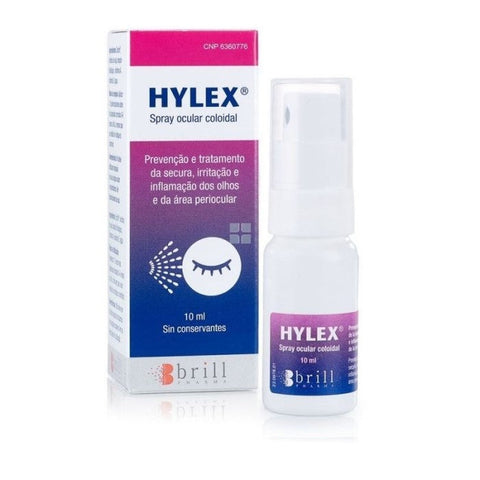 Jag Couture London Hylex Colloidal Eye Spray in 10ml bottle, soothing eye care product with a clear liquid inside.